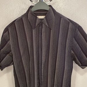 Perry Ellis Casual Black & White Button Shirt Small